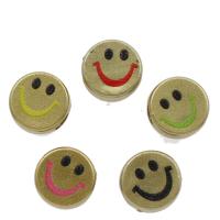 Acrílico Abalorios Europeos de Agujero Grande, Cara sonriente, más colores para la opción, 12x6mm, agujero:aproximado 4mm, 1000PCs/Bolsa, Vendido por Bolsa