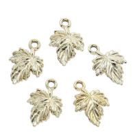 Pendentifs feuilles en alliage de zinc , Placage de couleur d'or Environ 2mm Vendu par sac