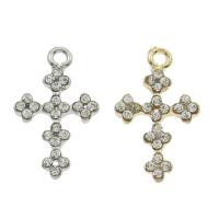 Zinc Alloy Cross Pendants, plated, with rhinestone Approx 2mm 