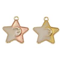 Zinc Alloy Star Pendant, gold color plated, enamel Approx 2mm 