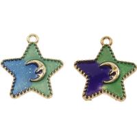 Zinc Alloy Star Pendant, gold color plated, enamel Approx 2mm 