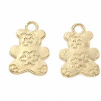 Colgantes Animales de Aleación de Zinc, Oso, chapado en color dorado, 12x17x2mm, agujero:aproximado 2mm, 1000PCs/Bolsa, Vendido por Bolsa