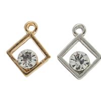 Zinc Alloy Rhinestone Pendants, Rhombus, plated, with rhinestone Approx 2mm 