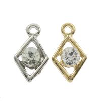 Zinc Alloy Rhinestone Pendants, Rhombus, plated, with rhinestone Approx 2mm 