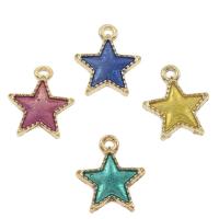 Zinc Alloy Star Pendant, gold color plated, enamel Approx 2mm 