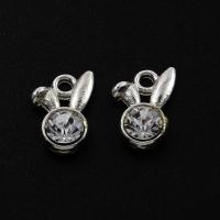 Zinc Alloy Rhinestone Pendants, platinum color plated, with rhinestone Approx 2mm 