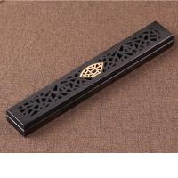 Black Sandalwood Incense Burner, Rectangle, half handmade, for home and office & durable & vintage black 