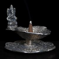 Tibetan Silver Incense Burner, Carved, for home and office & durable, silver color 