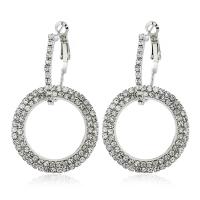 Zinc Alloy Leverback Earring, plated, for woman & with rhinestone 