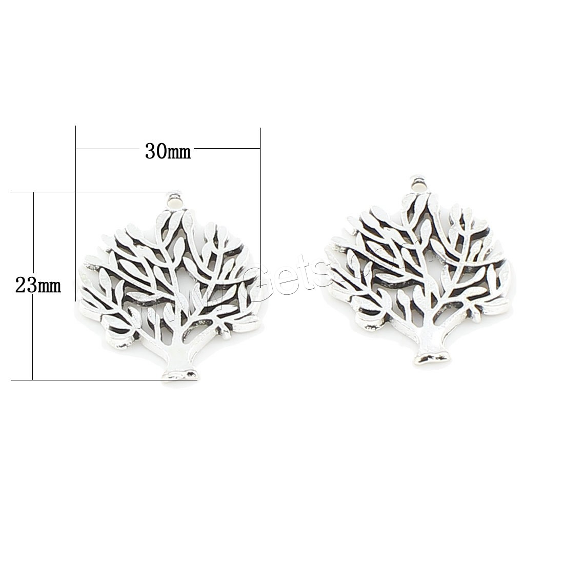 Zinc Alloy Jewelry Pendants, Tree, plated, more colors for choice, 30x23x2mm, Hole:Approx 2mm, Approx 165PCs/Bag, Sold By Bag