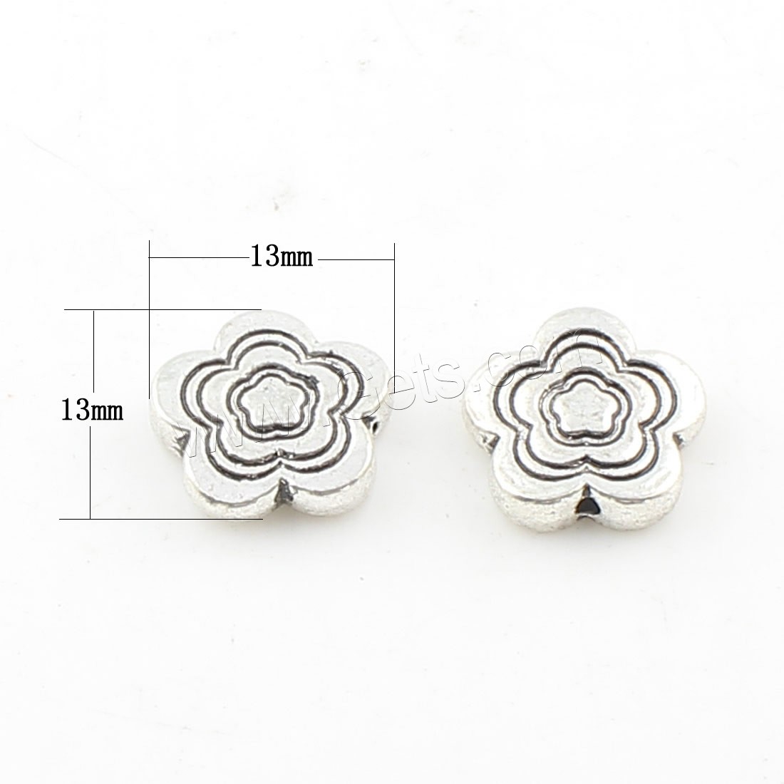 Abalorios de Aleación de Zinc en Forma Flor, chapado, más colores para la opción, 13x3mm, agujero:aproximado 1mm, aproximado 249PCs/Bolsa, Vendido por Bolsa