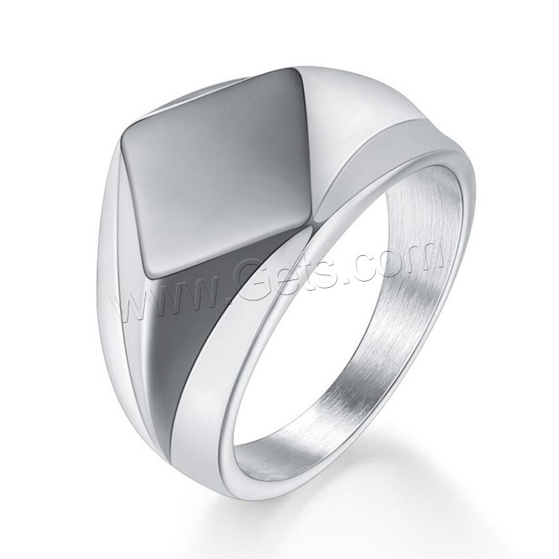 Titan Stahl Fingerring, Titanstahl, Rhombus, plattiert, verschiedene Größen vorhanden & für den Menschen, keine, 18mm, Größe:7-12, verkauft von PC