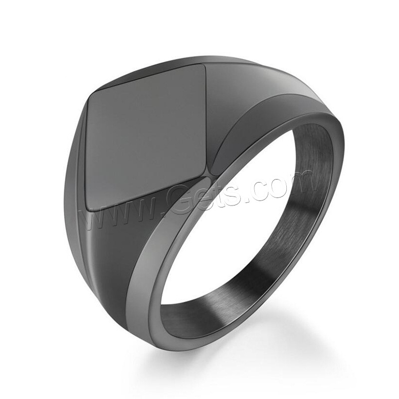 Titan Stahl Fingerring, Titanstahl, Rhombus, plattiert, verschiedene Größen vorhanden & für den Menschen, keine, 18mm, Größe:7-12, verkauft von PC