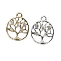 Zinc Alloy Rhinestone Pendants, Tree, plated, with rhinestone Approx 2mm 