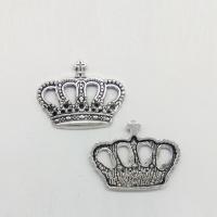 Zinc Alloy Cabochon, Crown, antique silver color plated 