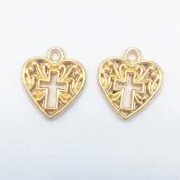 Colgantes de Aleación de Zinc en Forma de Corazón, chapado en color dorado, hueco, 16x14x2mm, agujero:aproximado 2mm, 100PCs/Bolsa, Vendido por Bolsa