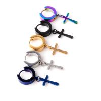 Edelstahl Ohrpiercing Schmuck, Kreuz, plattiert, unisex, keine, 5MM*1.6*11MM, verkauft von PC