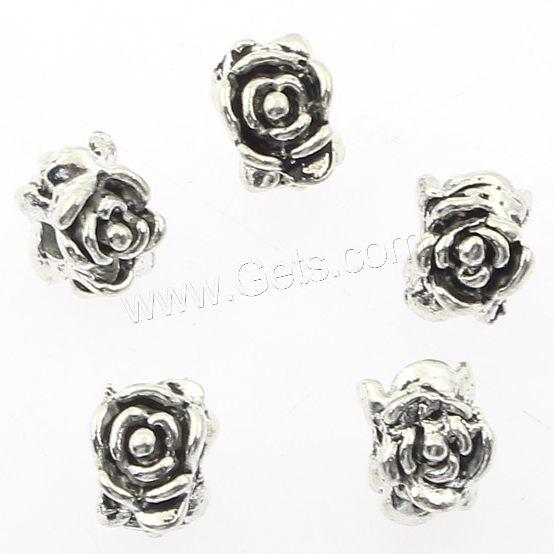 Zinklegierung Blumenperlen, plattiert, keine, 7x5mm, Bohrung:ca. 2mm, ca. 500PCs/Tasche, verkauft von Tasche