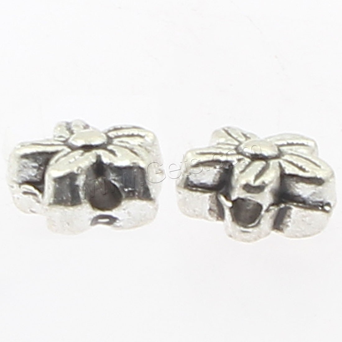 Zinklegierung Blumenperlen, plattiert, keine, 6x6x4mm, Bohrung:ca. 1mm, ca. 1086PCs/Tasche, verkauft von Tasche