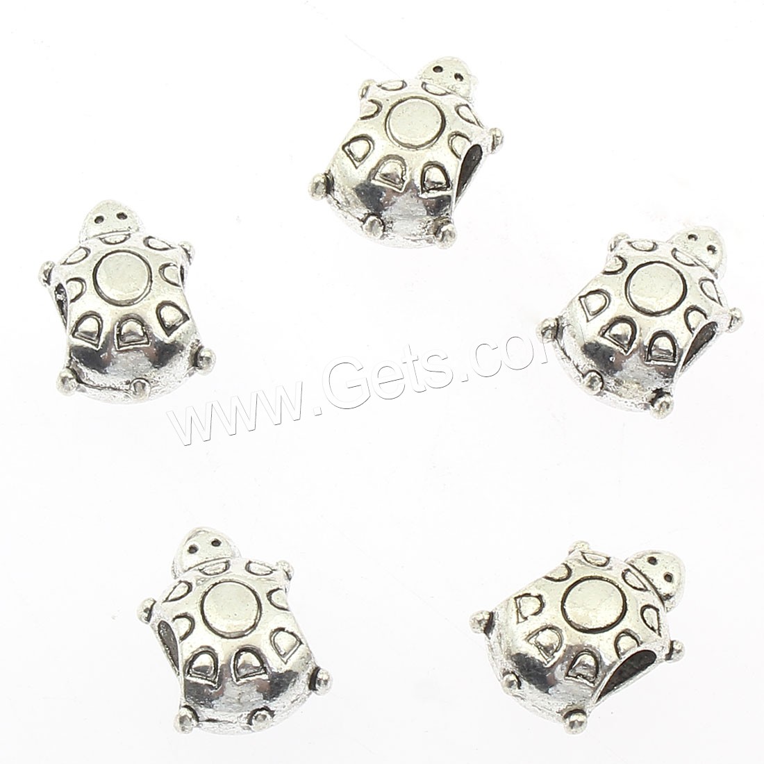 Zinc Alloy Animal Beads, Turtle, plated, more colors for choice, 13x9mm, Hole:Approx 5mm, Approx 250PCs/Bag, Sold By Bag