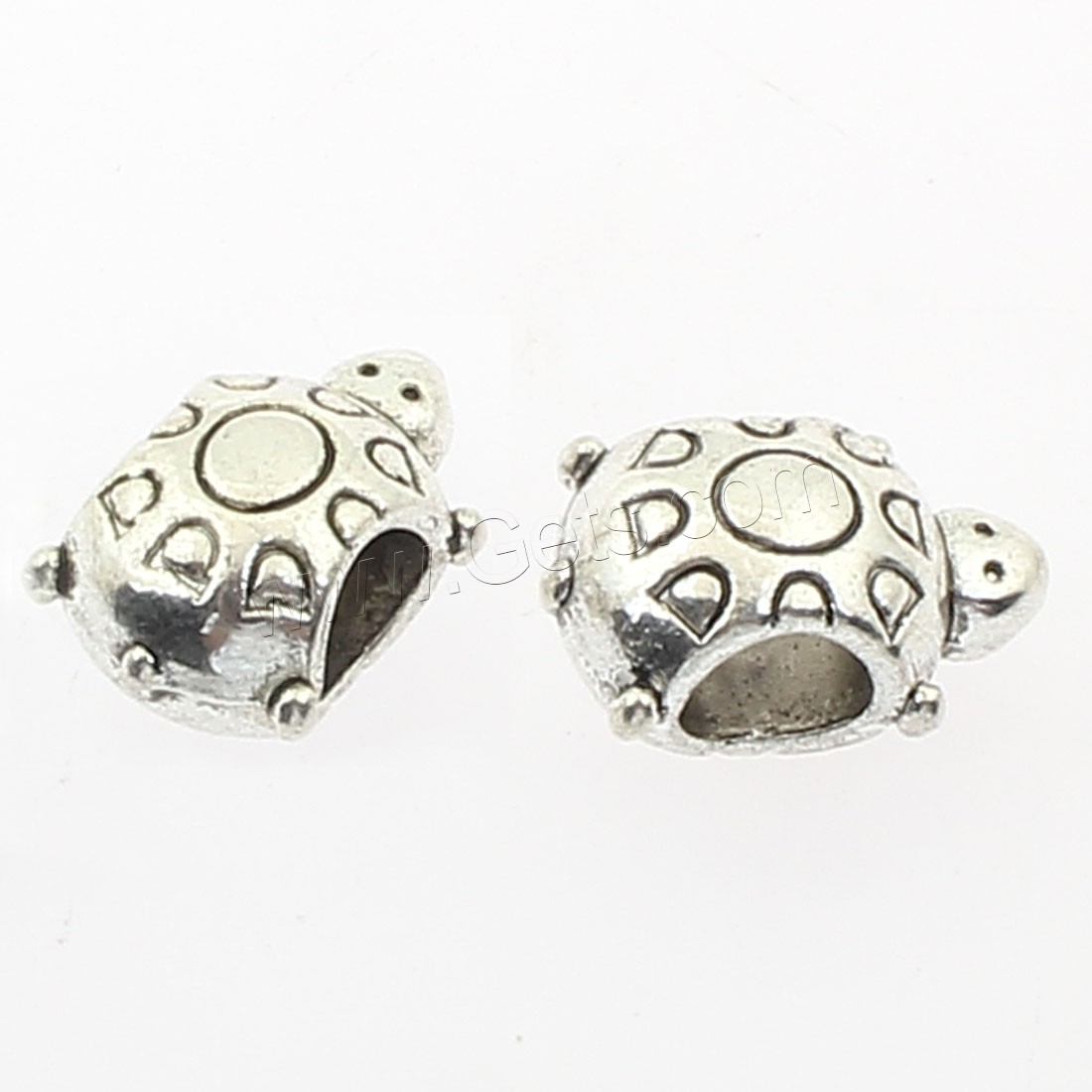 Zinc Alloy Animal Beads, Turtle, plated, more colors for choice, 13x9mm, Hole:Approx 5mm, Approx 250PCs/Bag, Sold By Bag