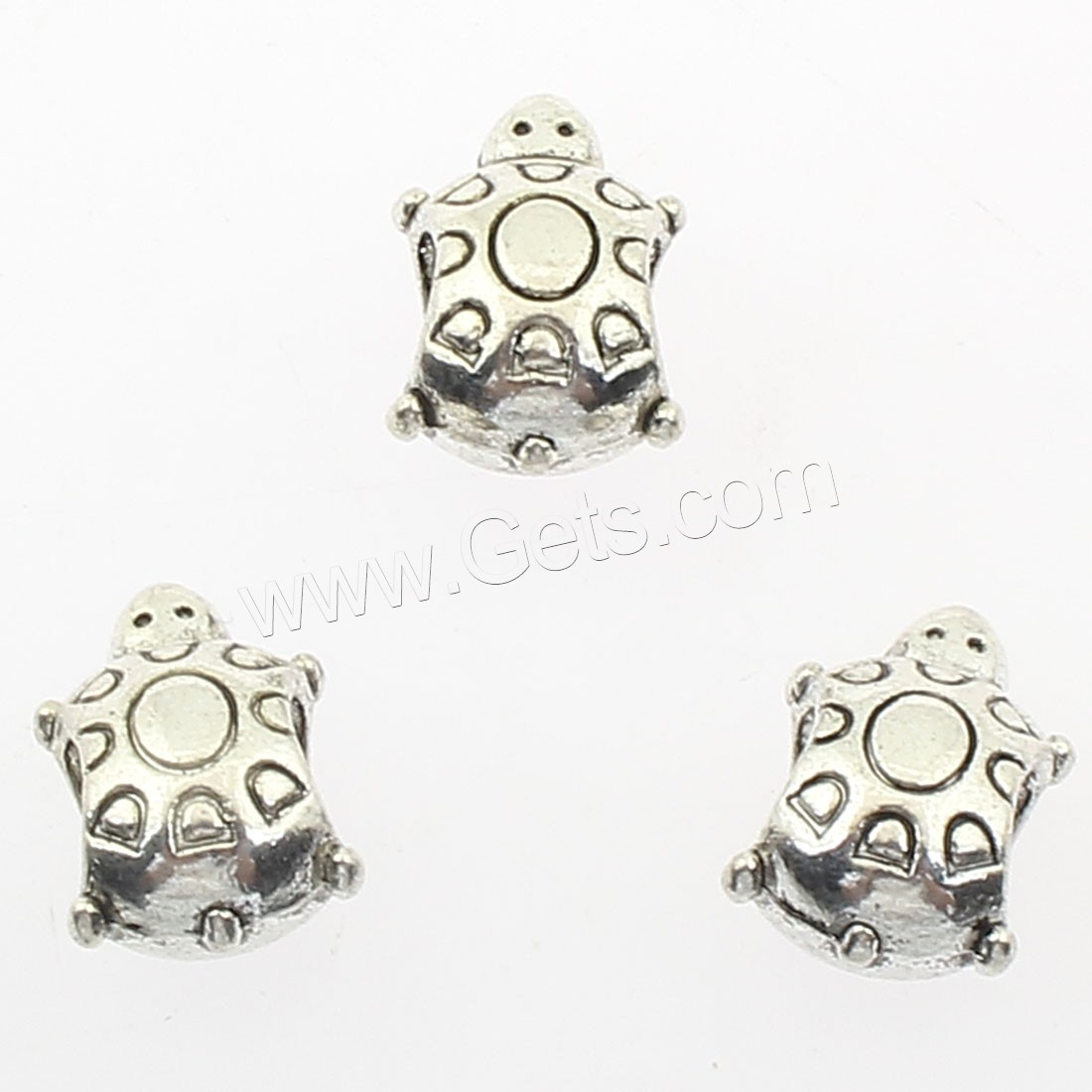 Zinklegierung Tier Perlen, Schildkröter, plattiert, keine, 13x9mm, Bohrung:ca. 5mm, ca. 250PCs/Tasche, verkauft von Tasche