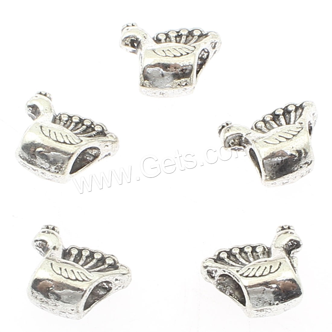 Zinklegierung Tier Perlen, Pfau, plattiert, keine, 14x12mm, Bohrung:ca. 4mm, ca. 215PCs/Tasche, verkauft von Tasche