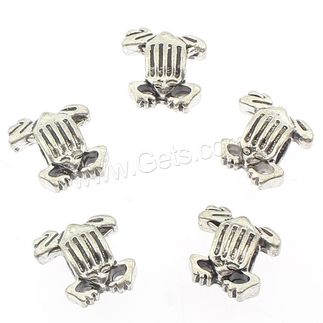 Zinklegierung Tier Perlen, Frosch, plattiert, keine, 14x15mm, Bohrung:ca. 5mm, ca. 165PCs/Tasche, verkauft von Tasche