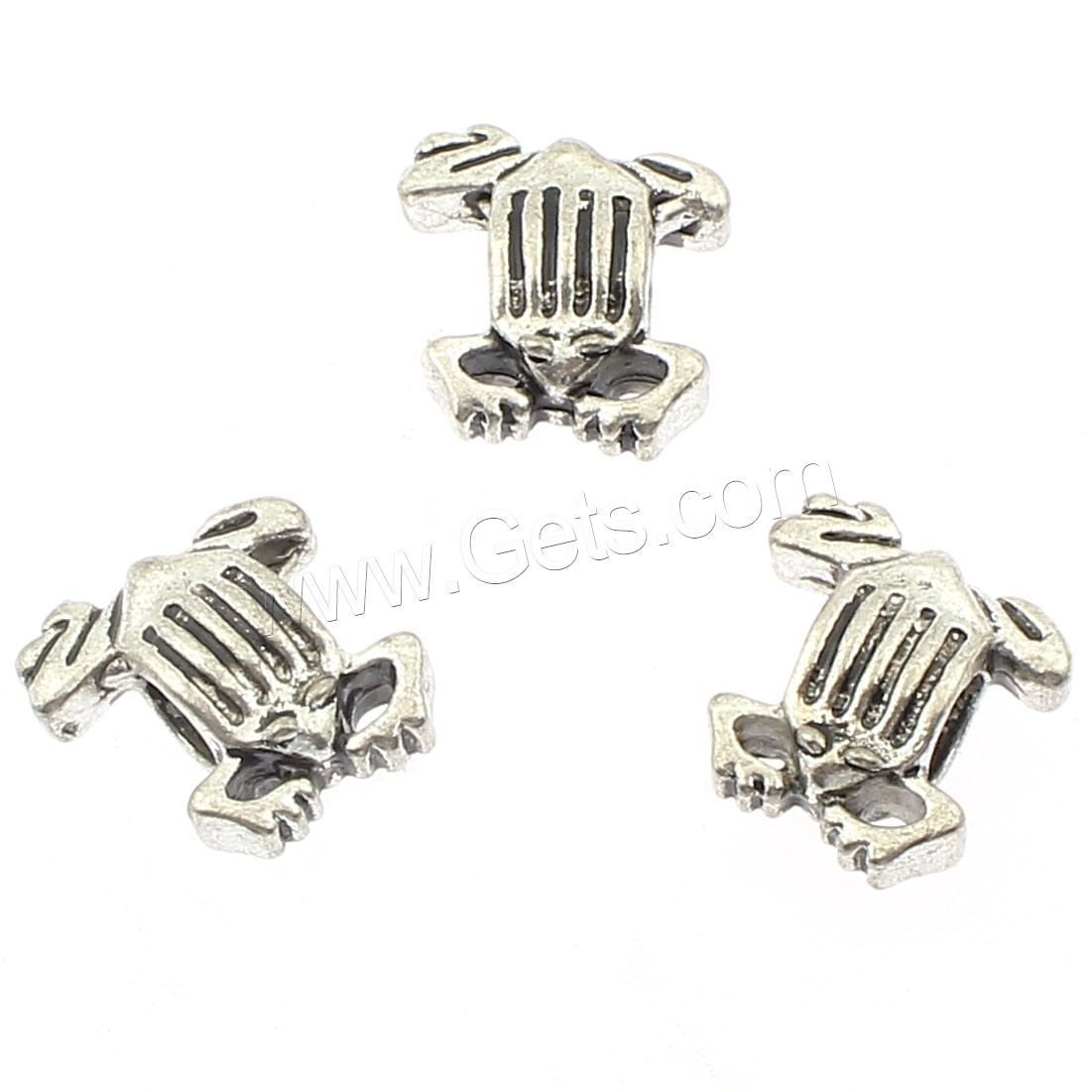 Zinklegierung Tier Perlen, Frosch, plattiert, keine, 14x15mm, Bohrung:ca. 5mm, ca. 165PCs/Tasche, verkauft von Tasche