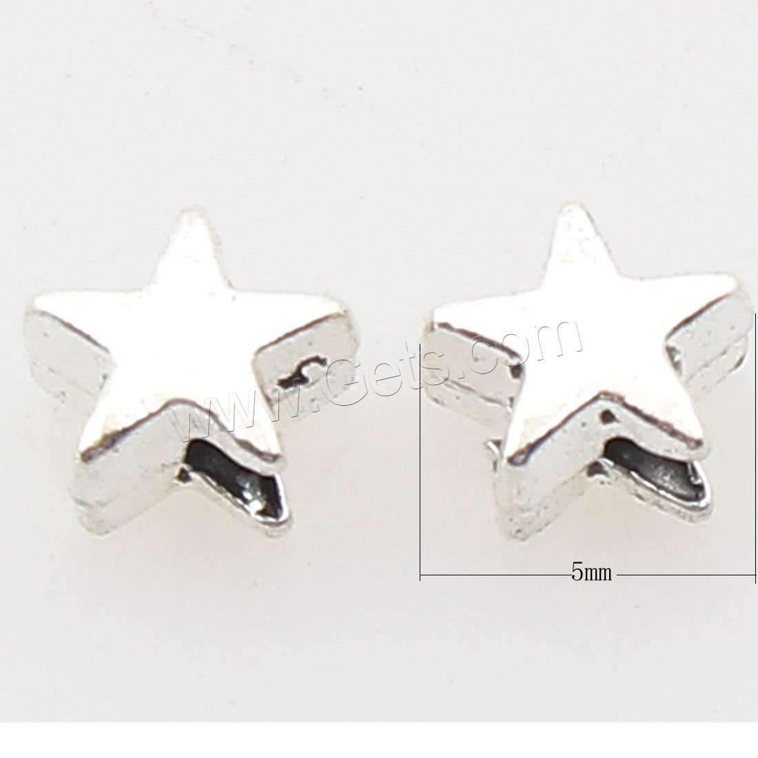 Zinc Alloy Star Beads, plated, more colors for choice, 5x5x3mm, Approx 2500PCs/Bag, Sold By Bag