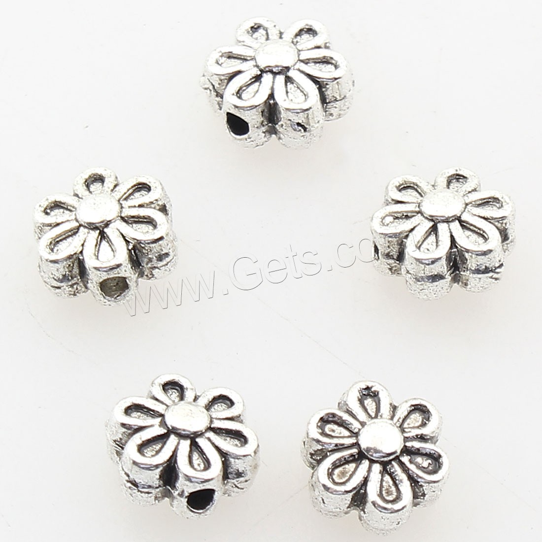 Abalorios de Aleación de Zinc en Forma Flor, chapado, más colores para la opción, 6x6x4mm, agujero:aproximado 1mm, aproximado 1135PCs/Bolsa, Vendido por Bolsa