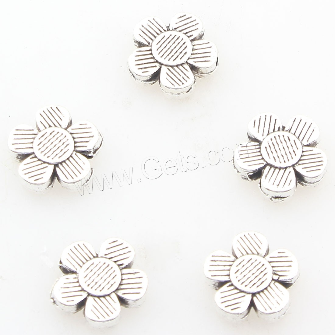 Zinklegierung Blumenperlen, plattiert, keine, 10x10x3mm, Bohrung:ca. 1mm, ca. 415PCs/Tasche, verkauft von Tasche