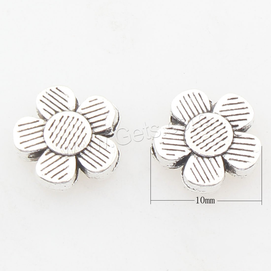 Abalorios de Aleación de Zinc en Forma Flor, chapado, más colores para la opción, 10x10x3mm, agujero:aproximado 1mm, aproximado 415PCs/Bolsa, Vendido por Bolsa