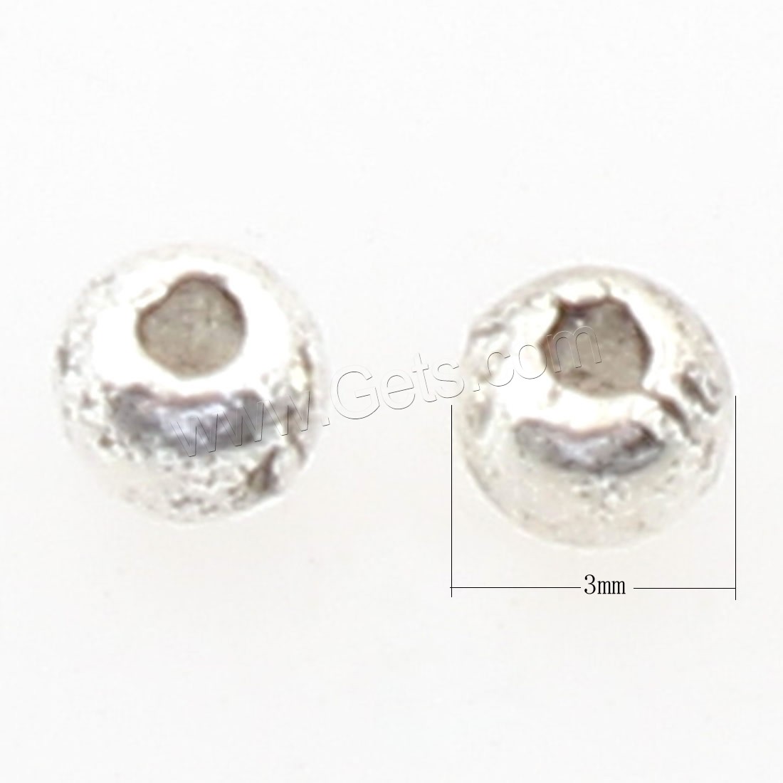 亜鉛合金のジュエリービーズ, 亜鉛合金, シルバーメッキ, 3x3mm, 穴:約 1mm, 約 830パソコン/バッグ, 売り手 バッグ