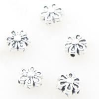 Abalorios de Aleación de Zinc en Forma Flor, chapado en color de plata antigua, 6x6mm, agujero:aproximado 1mm, aproximado 1190PCs/Bolsa, Vendido por Bolsa