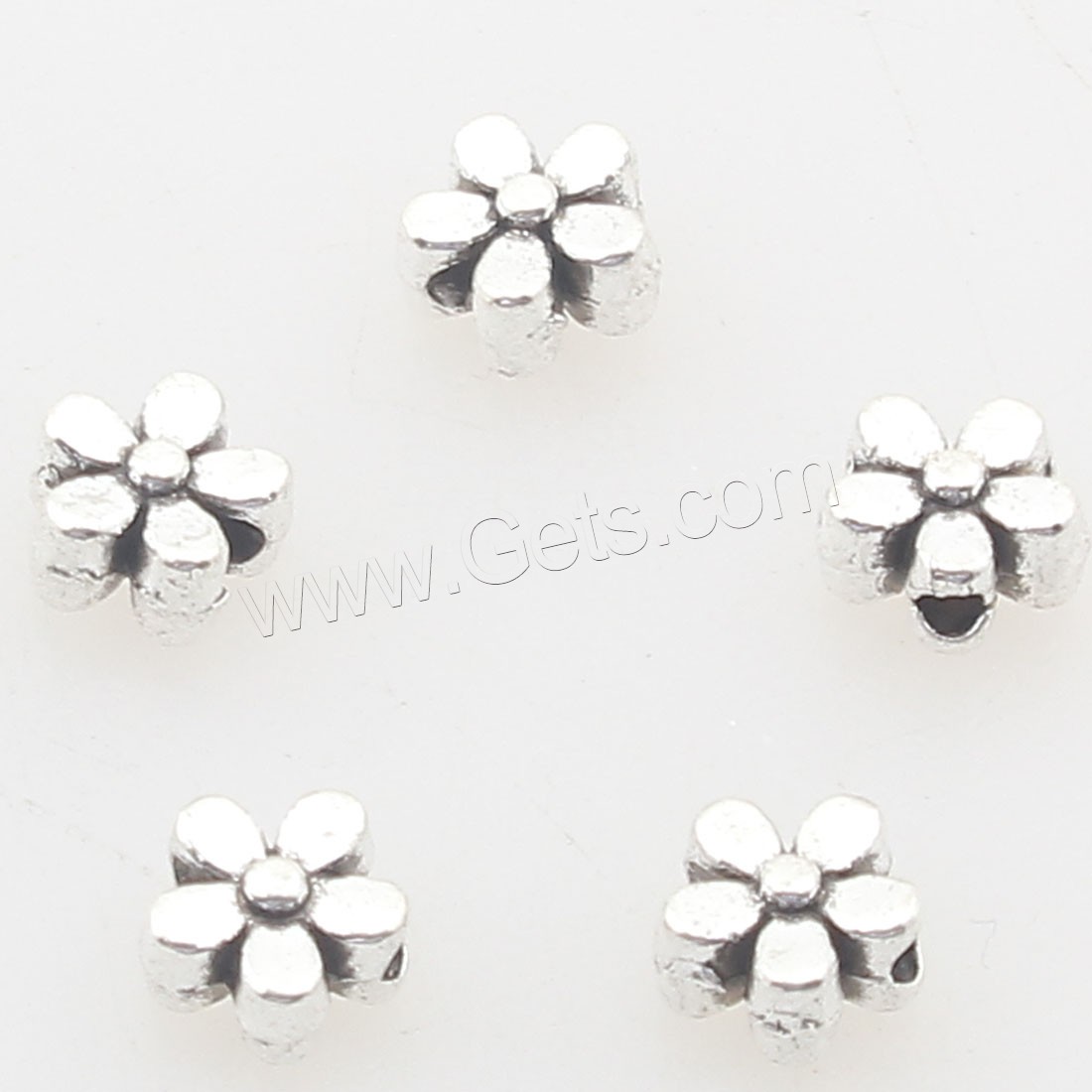 Abalorios de Aleación de Zinc en Forma Flor, chapado en color de plata antigua, más colores para la opción, 5x5x3mm, agujero:aproximado 1mm, aproximado 2270PCs/Bolsa, Vendido por Bolsa