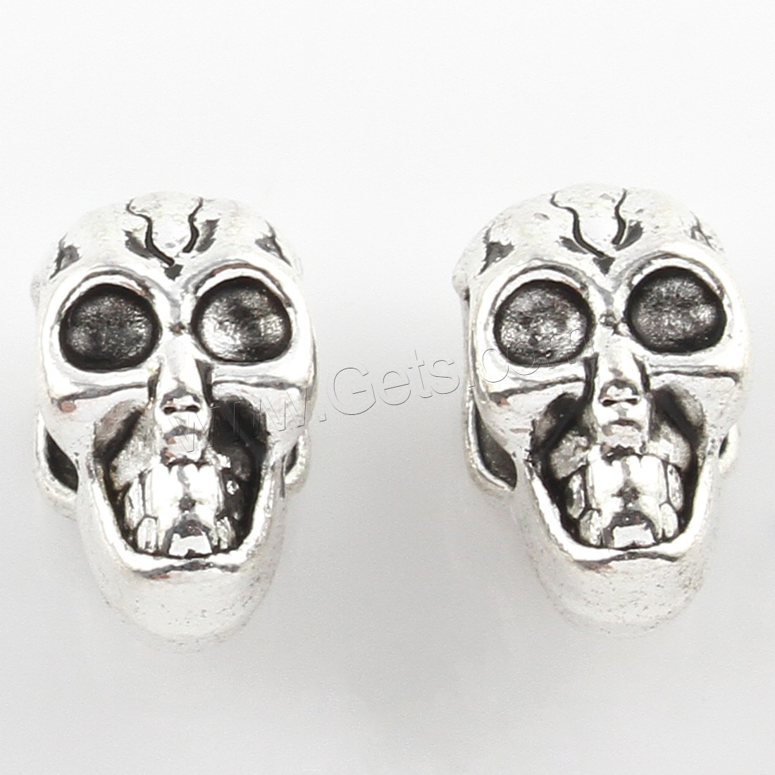 Zinc Alloy Jewelry Beads, Skull, plated, more colors for choice, 7x12mm, Hole:Approx 5mm, Approx 199PCs/Bag, Sold By Bag