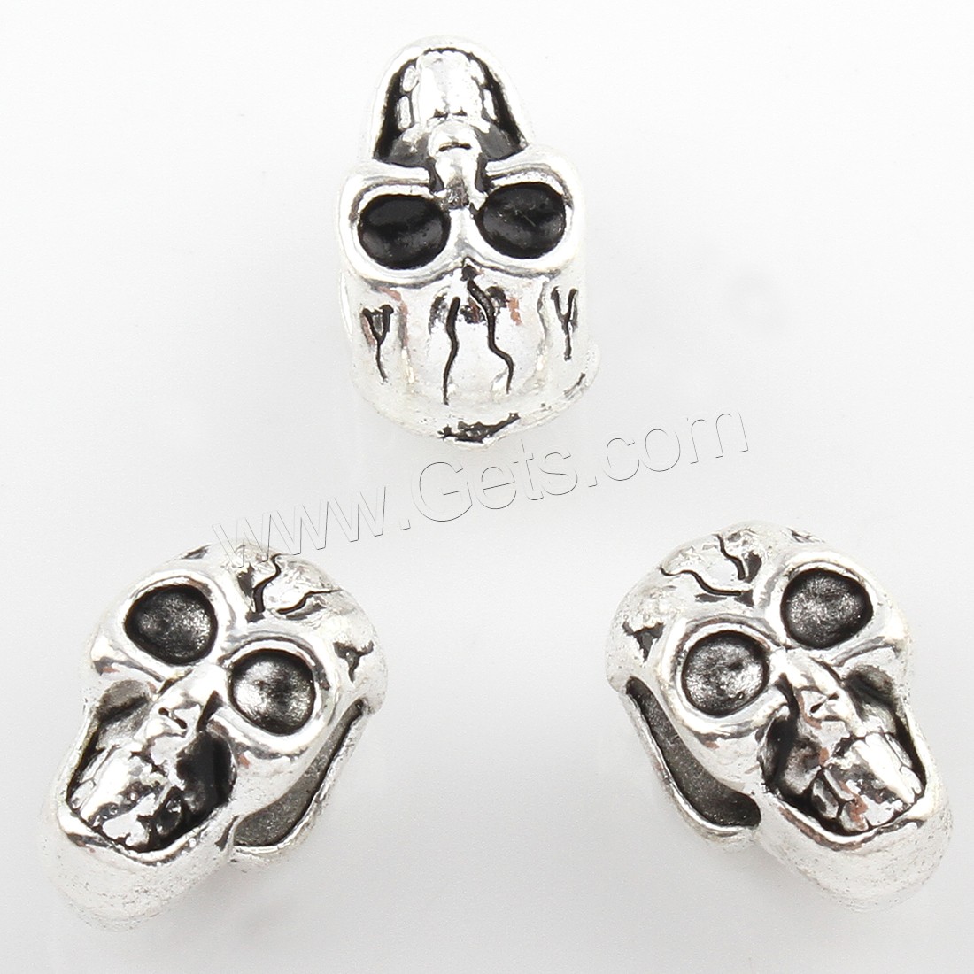 Zinc Alloy Jewelry Beads, Skull, plated, more colors for choice, 7x12mm, Hole:Approx 5mm, Approx 199PCs/Bag, Sold By Bag