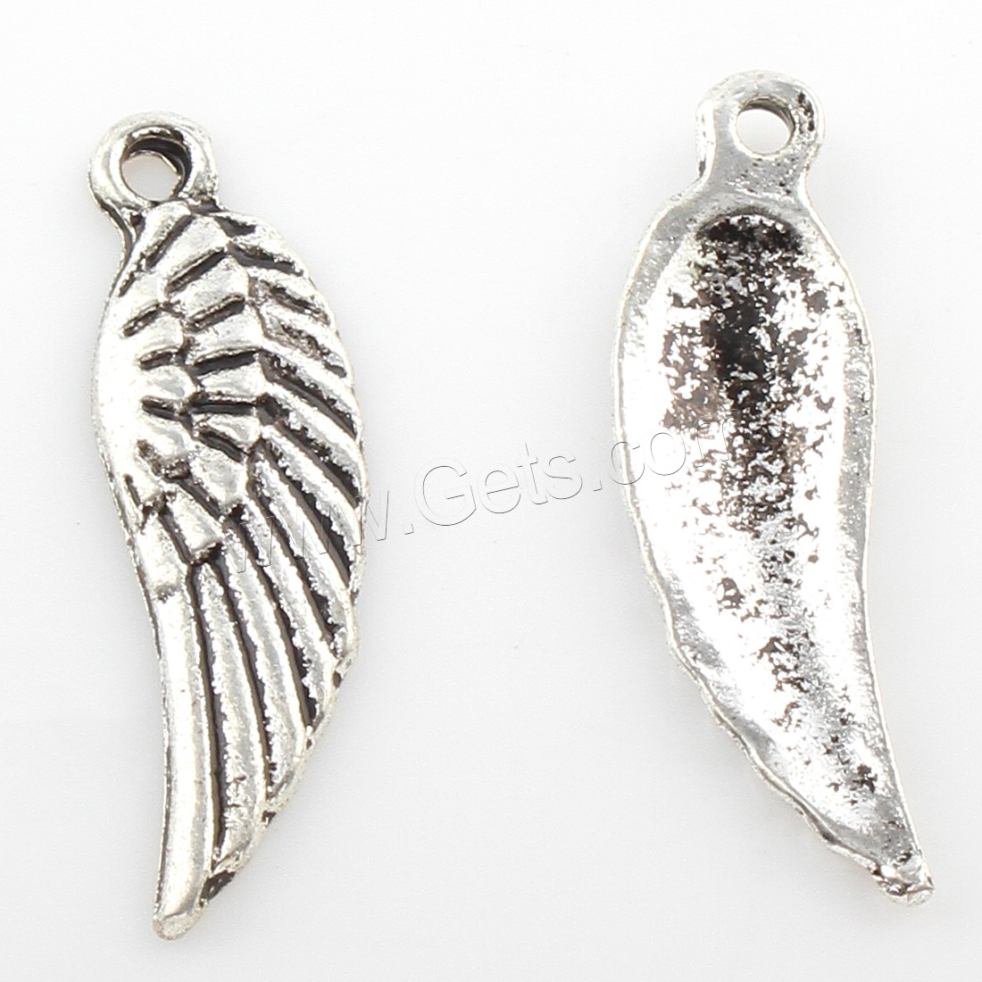 Aile en forme de pendentifs en alliage de Zinc, forme d'aile, Placage, plus de couleurs à choisir, 7x25mm, Trou:Environ 2mm, Environ 499PC/sac, Vendu par sac