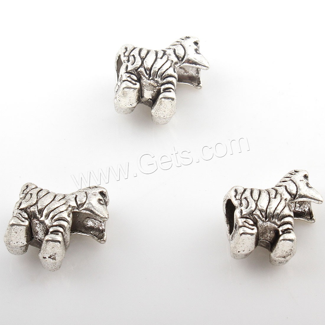 Zinklegierung Tier Perlen, Zebra, plattiert, keine, 7x12mm, Bohrung:ca. 4mm, ca. 226PCs/Tasche, verkauft von Tasche