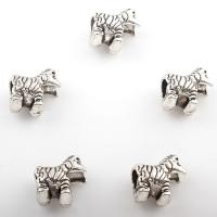 Zinklegierung Tier Perlen, Zebra, plattiert, keine, 7x12mm, Bohrung:ca. 4mm, ca. 226PCs/Tasche, verkauft von Tasche