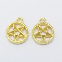 Zinc Alloy Star Pendant, pentagram, gold color plated, hollow Approx 2mm 