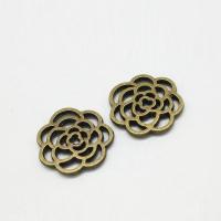 Zinc Alloy Cabochon, Rose, antique bronze color plated, hollow 