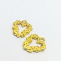 Colgantes de Aleación de Zinc en Forma de Corazón, chapado en color dorado, 21x18x2mm, agujero:aproximado 2mm, 100PCs/Bolsa, Vendido por Bolsa