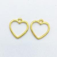 Colgantes de Aleación de Zinc en Forma de Corazón, chapado en color dorado, 16x15x1.5mm, agujero:aproximado 2mm, 100PCs/Bolsa, Vendido por Bolsa