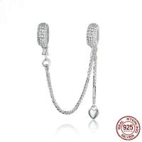 Plata de ley 925 Fornituras para la pulsera, con Platino, chapado, 60x12mm, agujero:aproximado 4mm, Vendido por Sarta