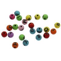 Acryl Schmuck Perlen, rund, gemischte Farben, 8x8mm, Bohrung:ca. 1mm, ca. 20000PCs/Tasche, verkauft von Tasche