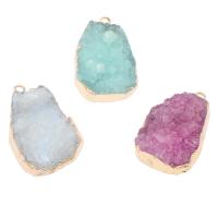 Natural Agate Pendentif Druzy, agate quartz de glace, avec laiton, plus de couleurs à choisir - Environ Vendu par sac