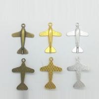 Fahrzeug Zinklegierung Anhänger, Flugzeug, plattiert, keine, 33x24x3mm, Bohrung:ca. 2mm, 100PCs/Tasche, verkauft von Tasche