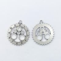 Zinc Alloy Hollow Pendants, Gear Wheel, antique silver color plated Approx 2mm 